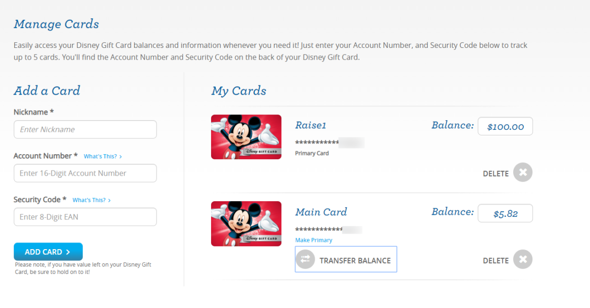 Combine Disney Gift Cards Get Great Discounts, Save Time